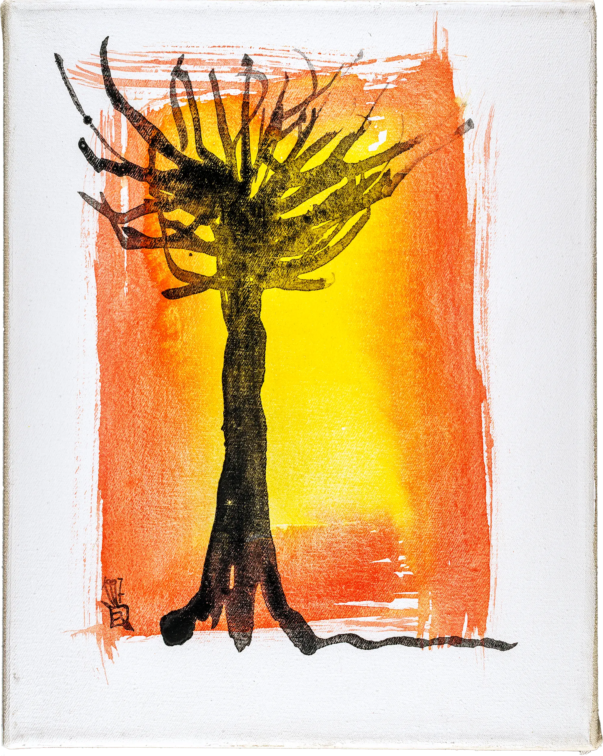 baum 04 - tempera - farbpigmente