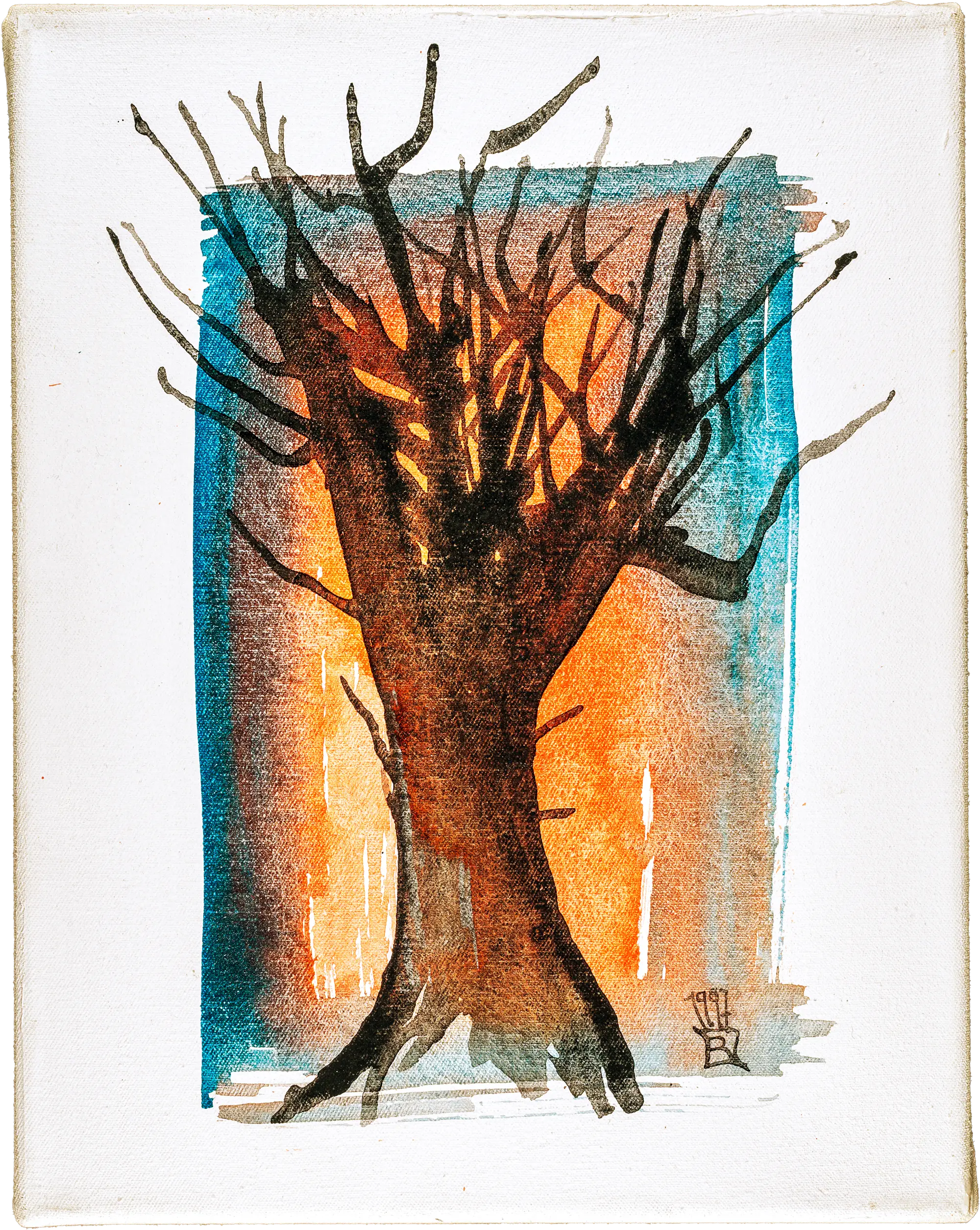 baum 05 - tempera - farbpigmente