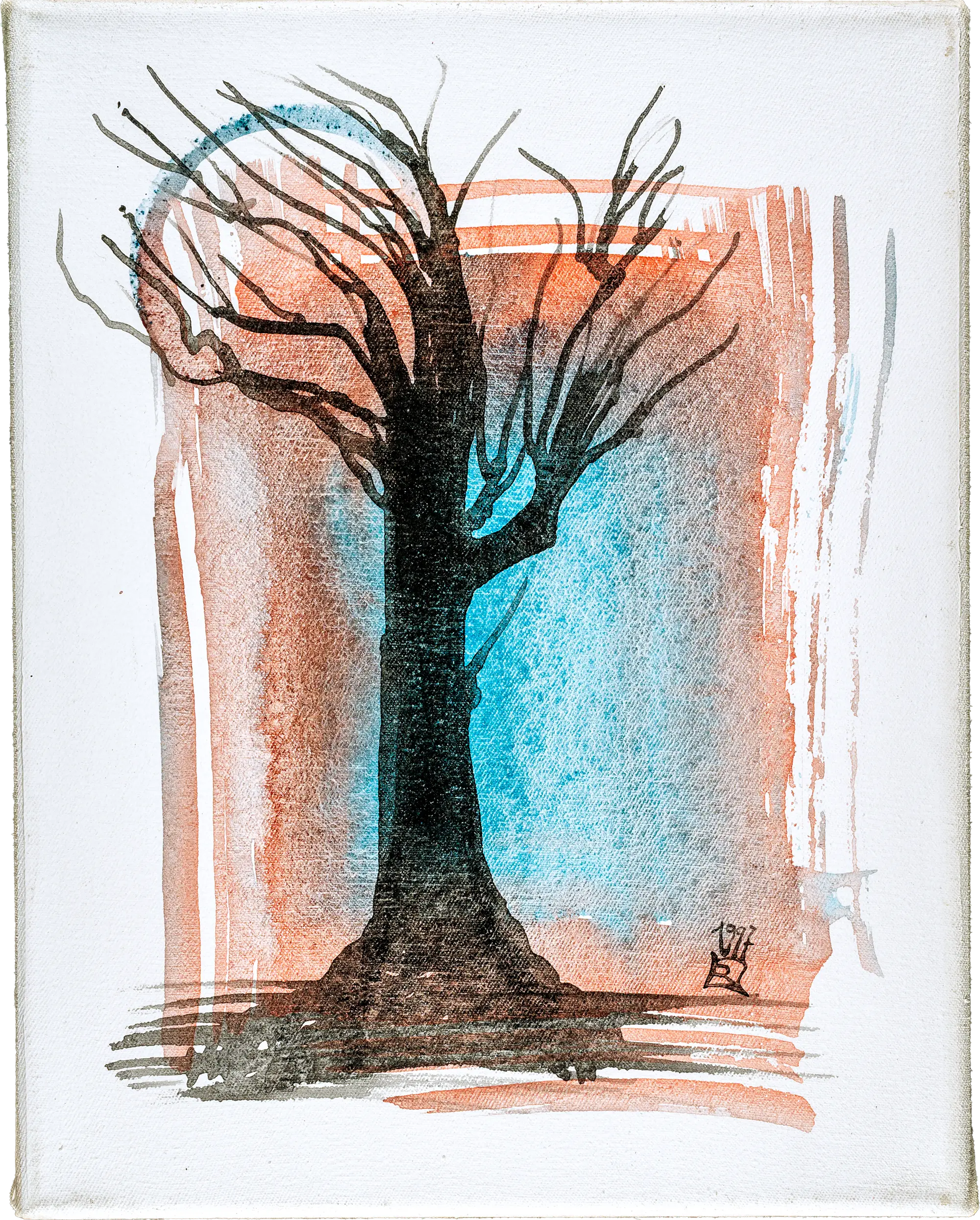 baum 08 - tempera - farbpigmente