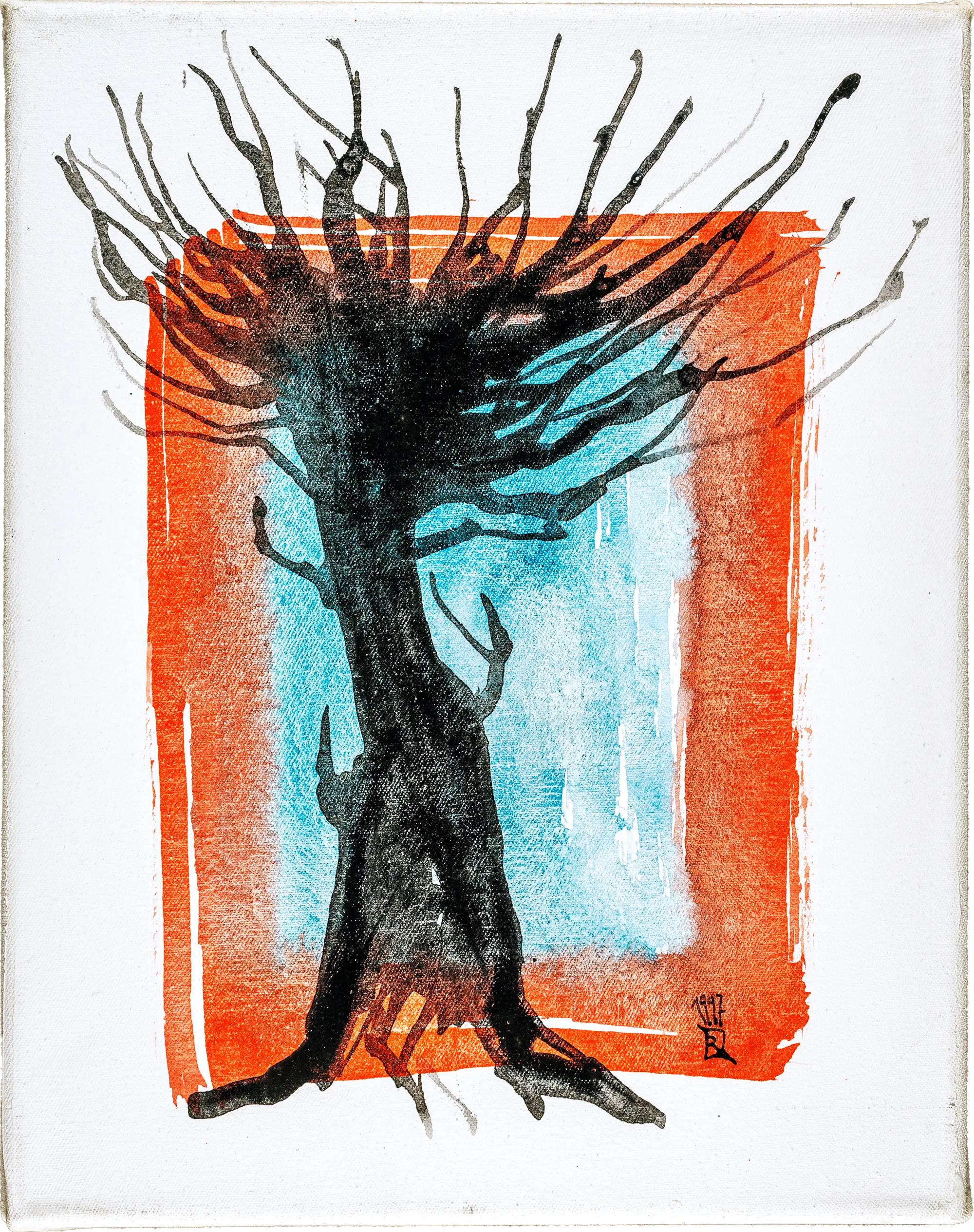 baum 09 - tempera - farbpigmente