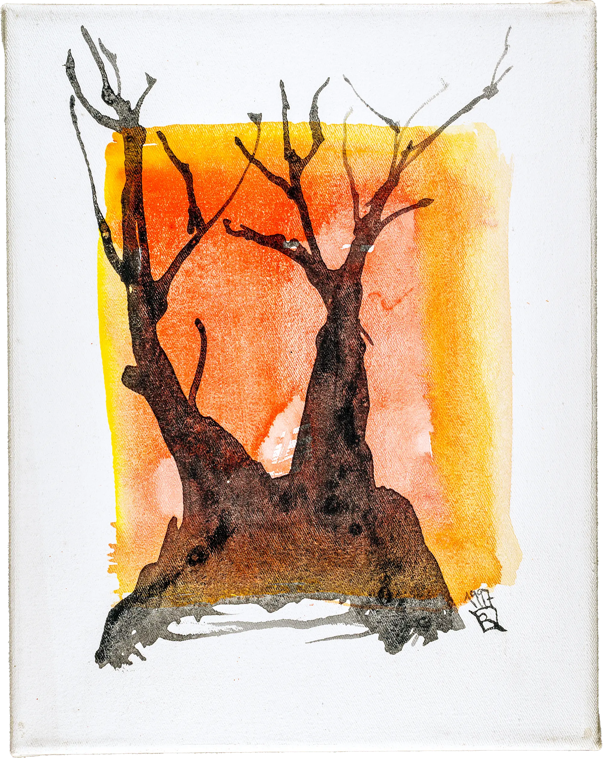 baum 14 - tempera - farbpigmente