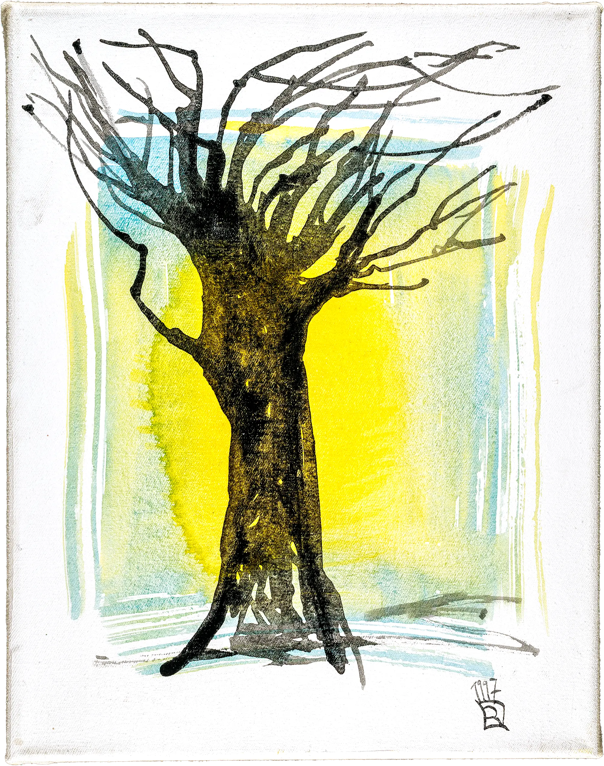baum 16 - tempera - farbpigmente
